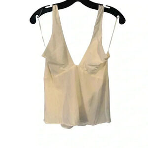 Zara trafaluc collection ivory halter top open tie back fully lined size large